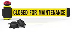 Banner Stakes Mh7006L 7' Magnetic Wall Mount With Light Kit - Yellow "Closed For Maintenance"