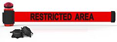 Banner Stakes Mh7007L 7' Magnetic Wall Mount With Light Kit - Red "Restricted Area"
