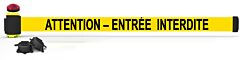 Banner Stakes Mh7016L 7' Magnetic Wall Mount With Light Kit - Yellow "Attention - Entrée Interdite"