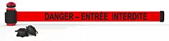 Banner Stakes Mh7017L 7' Magnetic Wall Mount With Light Kit - Red "Danger - Entrée Interdite"