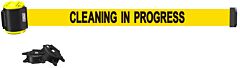 Banner Stakes Mh1504 15' Magnetic Wall Mount - Yellow "Cleaning In Progress" Banner