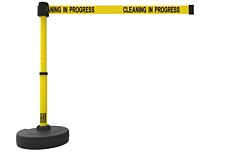 Banner Stakes Pl4088 Plus Barrier Set,Yellow "Cleaning In Progress"