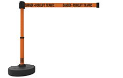 Banner Stakes Pl4102 Plus Barrier Set, Orange "Danger-Forklift Traffic"
