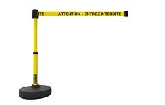 Banner Stakes Pl4146 Plus Barrier Set, Yellow "Attention – Entrée Interdite"