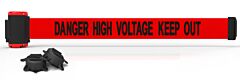 Banner Stakes Mh7009 7' Magnetic Wall Mount - Red "Danger High Voltage Keep Out" Banner
