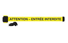 Banner Stakes Mh7016 7' Magnetic Wall Mount - Yellow "Attention - Entrée Interdite" Banner