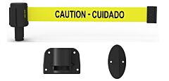 Banner Stakes Pl4107 Plus Wall Mount System, Yellow "Caution-Cuidado"