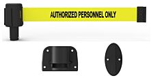 Banner Stakes Pl4109 Plus Wall Mount System, Yellow "Authorized Personnel Only"