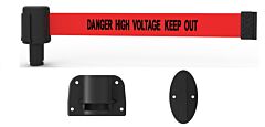 Banner Stakes Pl4115 Plus Wall Mount System, Red "Danger High Voltage Keep Out"