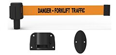 Banner Stakes Pl4120 Plus Wall Mount System, Orange "Danger-Forklift Traffic"