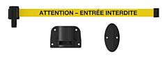 Banner Stakes Pl4148 Plus Wall Mount System, Yellow "Attention - Entrée Interdite"