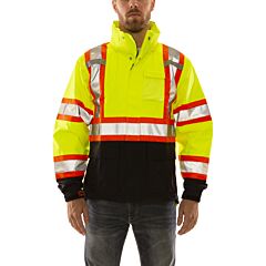 Tingley J24122C Icon X-Back Jacket In Fluorescent Yellow With Two-Tone Reflective Tape, Size 2X-Large