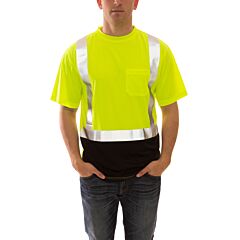 Tingley S75122 Type R Class 2 Short Sleeve T-Shirt, Yellow With Black Bottom, Size 5X-Large