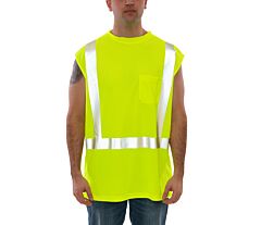 Tingley S75222 Type R Class 2 Sleeveless T-Shirt, Fluorescent Yellow, Size 2X-Large