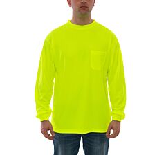 Tingley S75502 Enhanced Visibility Long Sleeve T-Shirt In Fluorescent Yellow, Size Medium