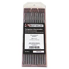 Best Welds 187Gz Tungsten Electrode, Zirconiated, 7 In, Size 1/8