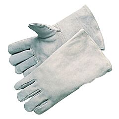 Best Welds 3000 Economy Welding Gloves, Economy Shoulder Leather, Large, Gray, 4 In Gauntlet, Full Sock Lining