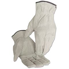 Anchor Brand 69138M Split Cowhide Leather Driver Gloves, Medium, Unlined, Pearl Gray