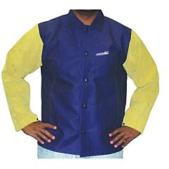 Best Welds 12013Xl Leather/Fr Sateen Combo Jacket, 3X-Large, Blue/Tan
