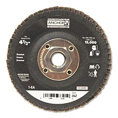 Anchor Brand 97391 Abrasive Flap Discs, 4 1/2 In Dia, 36 Grit, 5/8 In - 11 Arbor, Type 29