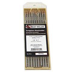 Best Welds 187Gl Tungsten Electrode, 1.5% Lanthanated, 7 In, Size 1/8
