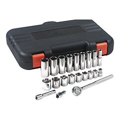 Anchor Brand 7846 22 Piece Standard And Deep Socket Sets, 3/8 In, 6 Point