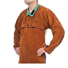 Best Welds 6502Xl Split Cowhide Cape Sleeves, Snaps Closure, 2X-Large, Lava Brown