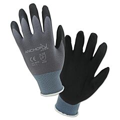 Anchor Brand 6070L Micro-Foam Nitrile Dipped Coated Gloves, Large, Black/Gray