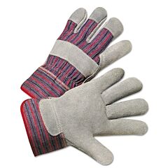 Anchor Brand 857500Sc Leather Palm Glove, Large, Cowhide, Leather, Gray, Striped Back