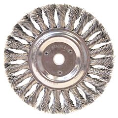 Anchor Brand 94160 Irregular Stainless/Aluminum Knot Wheel Brushes, 6 D X 1/2 W, 0.016, 5/8 - 1/2 In