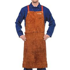 Best Welds 400 Premium Side Split Cowhide Leather Bib Apron, 24 In W X 36 In L, Lava Brown