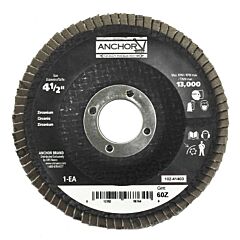 Anchor Brand 98764 Abrasive High Density Flap Discs, 4 1/2 In, 60 Grit, 13,000 Rpm, Flat