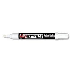 Best Welds Pa20603 Prime-Action™ Paint Marker, Reversible Chisel/Bullet Tip, White
