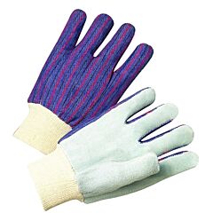 Anchor Brand 864104 Leather Palm Knit Wrist Cotton Gloves, Men'S, Cowhide, Pearl Gray, Striped Back