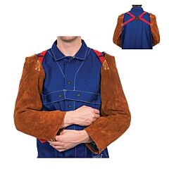 Best Welds 34018 Premium Leather Sleeves, 18 In, Hook/Loop, One Size, Lava Brown