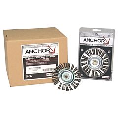 Anchor Brand 94875 Knot Wheel Brushes, 4 In D, 1/2 In Face, 0.02 In Stainless Steel Wire