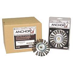 Anchor Brand 94862 Knot Wheel Brush, 4 In D X 5/8 In W, 0.014 In Stainless Steel Wire