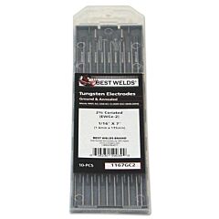 Best Welds 1167Gc2 Tungsten Electrode, 2% Ceria Ground, 7 In, Size 1/16