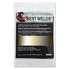 Best Welds 9321109 Gold Coated Filter Plate, Gold/9, 4.5 In X 5.25 In, Polycarbonate