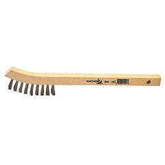 Anchor Brand 97043 Inspection Brushes, 2 X 9 Rows, Stainless Steel, 8 3/4 In L, Bent Wood Handle