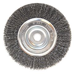 Anchor Brand 93049 Light Duty Crimped Wheel Brushes, 6 D X 1/2 W, 0.014 Carbon Steel, 5/8 In - 1/2 In