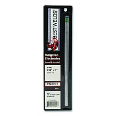 Best Welds 3327G3 Tungsten Electrode, Pure Ground, 7 In, Size 3/32, 3/Pk