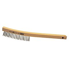 Anchor Brand 97046 Hand Scratch Brush, 4 X 18 Rows, Stainless Steel Bristles, Curved Handle