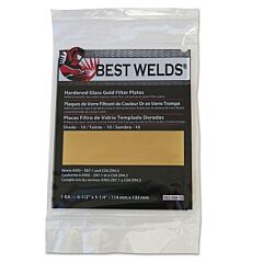 Best Welds 93245810 Hardened Glass Gold Filter Plate, Gold/10, 4-1/2 In X 5-1/4 In, Sh10, Glass