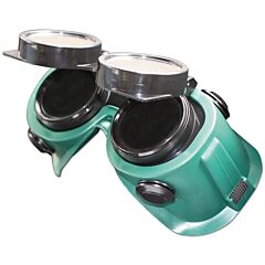 Best Welds Wglf50Mm Flip Front Soft Vinyl Goggles, Green Frame, Green Lens, Elastic Strap, 50Mm