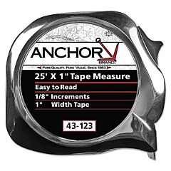 Anchor Brand 43113 Easy To Read Tape Measure, 1/2 In X 12 Ft, Chrome
