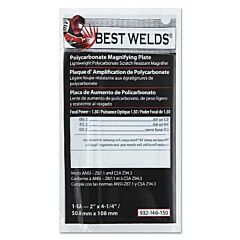 Best Welds 932146150 Plastic Magnifier Plate, 2 In X 4-1/4 In, 1.5 Diopter, Polycarbonate, Clear