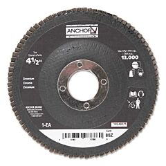 Anchor Brand 97886 Abrasive High Density Flap Discs, 4-1/2 In Dia, 80 Grit, 7/8 In Arbor, 12,000 Rpm