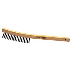 Anchor Brand 97023 Hand Scratch Brush, 4 X 18 Rows,Steel Bristles, Curved Handle