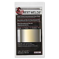 Best Welds 93210911 Gold Coated Filter Plate, Gold/11,2 In X 4.25 In, Polycarbonate